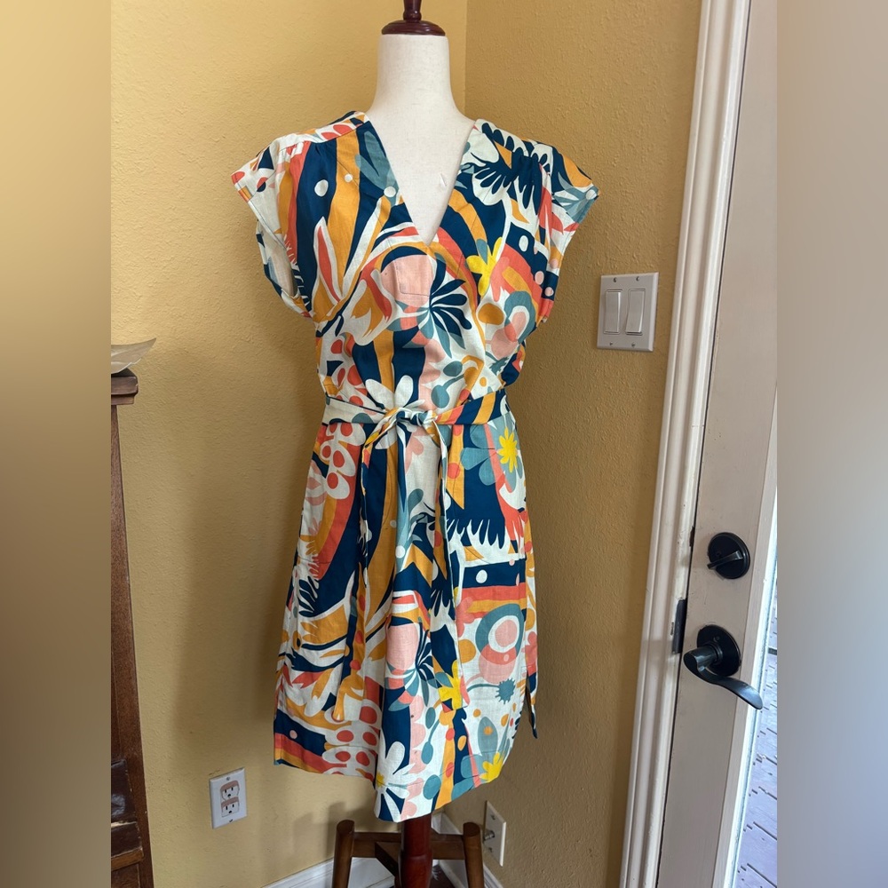 Lesley Evers Tropical Vibes belted Mini Dress. XS - Picture 2 of 12